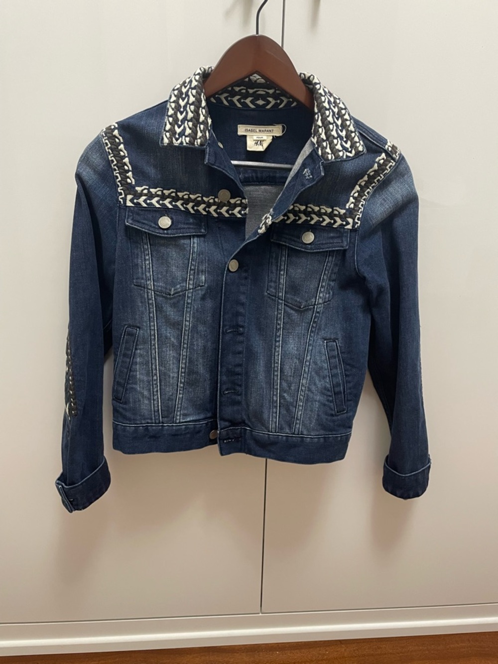 Isabel Marant x H & M Youth Dark Blue Embroidered Denim Jacket